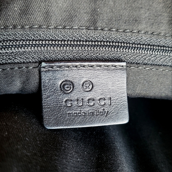 Gucci GG Canvas Nylon Leather Handbag Black Monogram Tote Bag 152283 - Picture 5 of 14